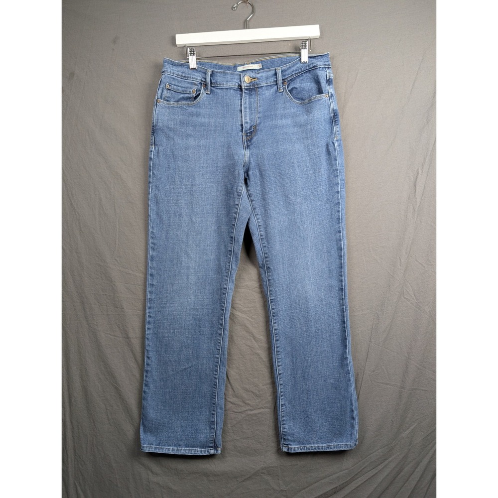 Levis 505 Straight Leg Jeans Womens 14S W32 L30 Blue Medium Wash Denim